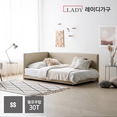 레이디가구 코쿤 저상형침대 SS 가드1_필로우탑30T, 연베이지