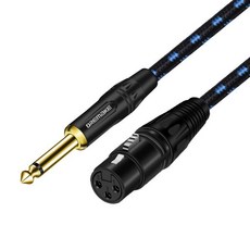 DREMAKE 악기용 핀마이크 음향 소형 색소폰 드레메이크 33FT 잭 6.35mm/6.5mm 남성용 모노 XLR 여성용 3핀 XLR에서 TS 1/4인치 상호 연결 코드 스피커, 3FT/1M
