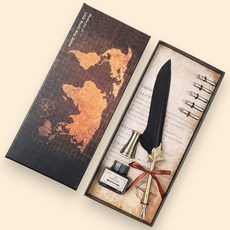 깃털펜 캘리그라피 연습용 깃펜세트 해리포터 만년필, 블랙