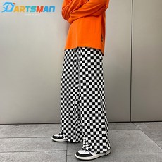 체크무늬바지