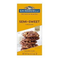 GHIRARDELLI 프리미엄 60% 카카오 비터스위트 초콜릿 베이킹 바 4온스 12팩, 12개, 113.5g