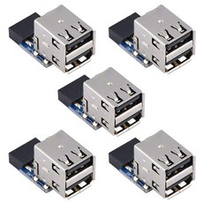 5PCS 데스크탑 보드의 USB 커넥터 9 핀 / 10Pin 듀얼 USB2.0 포트 전면 패널 어댑터 USB 내부 메인 보드 헤더, 보여진 바와 같이, 하나