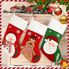 주물나라 크리스마스 양말 선물 봉투 라지 캐릭터 뽀글이 도톰한 선물 양말 장식걸이, 눈사람