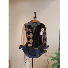 모노타임 트럼프 청배색 니트 가디건
