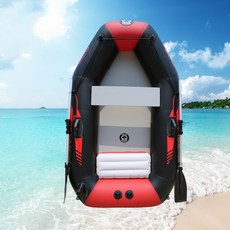 SOLARMARINE 풍선 FOLDABLE PVC REDBLACK CE 승인 낚시 보트 2 사람 에어 데크 하단 순찰 조정 카누 스포츠 카약, MD200-3 Redblack