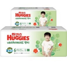 하기스 NEW 네이처메이드 팬티형 기저귀 남아용, 6단계, 76매