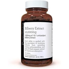 빌베리 추출물 10000mg x 180 정-다른 많은 것보다 정제당 10 배 더 많은 안토시 아니 딘-그리고 5mg의 후추 추출물로 동, 단일상품, 단일상품