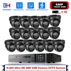 영어 설명서 16CH 5MP Lite 5in1 CCTV DVR HD 1080P 5MP 16PCS TVI 보안 카메라 PIR 검측 IP66 아웃도어 홈 비디오 모니터링 시스템 세트, 없다, 금 플러그, 16채널 DVR16PCS 캠 - dvr16ch