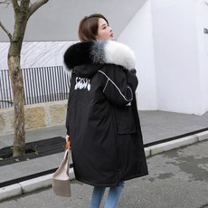 임부 겨울옷 코트 두꺼운 다운 하프기장 패딩 웰론 스타일리쉬 아우터 털 넥 후드 티셔츠