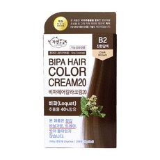 자연으로 비파 헤어컬러크림20 B2진한갈색 200ml 덕용, B2 진한갈색, 1개