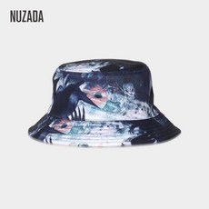 노자다(nuzada)어부모 남자 양면차양모자여자모자 모자2겹 프린트 봄·여름 여행거리 무솜 챙백에 콤팩트 그래피티 낙서식모자 ☞ 58cm 고정 사이즈 조절 불가