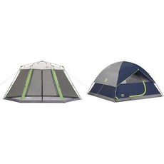Coleman Skylodge Screened Canopy Tent with Instant Setup 10x1015x13ft Portable Screen Shelter 1Min, 15 X 13ft + Dome Tent, Grey
