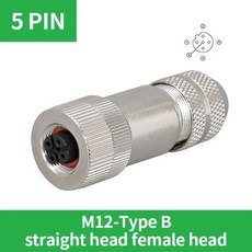 M12 차폐 센서 커넥터 4 암수 금속 어셈블리 항공 플러그 10 20 개, 16 M12-B-5P Female_02 10 PCS