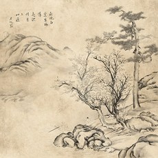 네츄럴이미지 동양화 벽지 포인트 19o001, 실크ㅣ합지