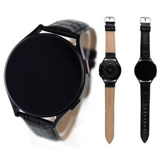 SM-R870 갤럭시 워치4 44mm 호환 가죽시계줄 레더 스트랩 컬러별, 블랙GE01A20BK
