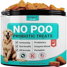 Kinpur Pet Care No Poo Chews for Dogs - Poop Eating Dog Probiotics and Digestive Enzymes Bad Breath, No Poo - 180 Chews, 1개 - 강아지관절약