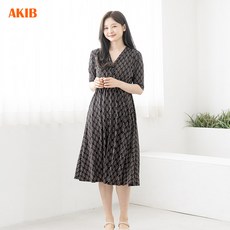  아킵 프리미엄 아이스 V넥 밴딩 원피스 66~77 10종 휴양지룩  상품 이미지