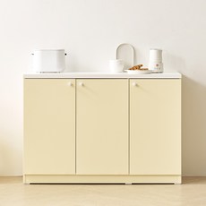 아씨방가구 다온 도어 선반 그릇장 주방수납장 120cm, 화이트