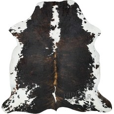 HIDES BAZAAR 다크 브라운 브린 소 가죽 러그 프리미엄 품질 천연 가죽 숨기기 러그 6x7ft, none