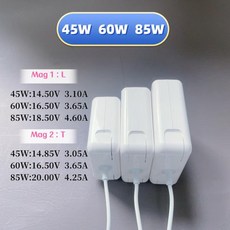 Macbook 45W 60W 85W Magsaf * 2 macbook 충전기 A1466 A1278 A1502 A1398 A1286 Air Pro 케이스 용 전원 어댑터, 15 60W-L-EU, 1개