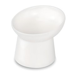 MONAGIO 寵物斜圓形陶瓷高架碗組, 1個, 白色