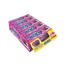 HI-CHEW 하이츄 포도 스틱 - 15개입 1.76온스 각 15개입 | 독특하고 재미있는 부드럽고 쫄깃한 태피 캔디 엄청나게 육즙이 많은 과일 맛