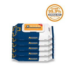 아이프리 더클린 알콜손소독 에탄올티슈 캡형 80매x5팩, 80개입, 5개