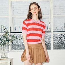 EYEYE 아이아이 STRIPE CROP KNIT TOP_PINK (EEOR2NTR01W)