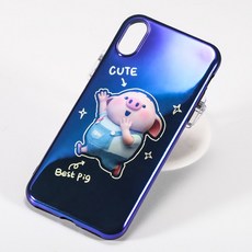 사과폰 6SPLUS 핸드폰케이스 IPHONE7PLUS 작은 돼지 방귀 블루레이 소프트쉘 페인팅 6레드 독창적 레슬링 젤라틴