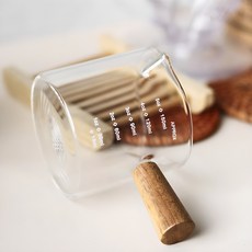 시타 우드핸들 투웨이샷잔 150ml 에스프레소샷잔 계량컵 계량도구, 단일, 1개