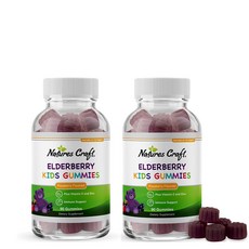 미국 Natures Craft 삼부커스 엘더베리구미 키즈비타민 90구미 x 2통, 90정, 2개