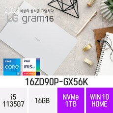 LG 그램16 16ZD90P-GX56K [오피스 증정 / 22년 블랙색상으로 출고됩니다], 1TB, 윈도우 포함, 16GB