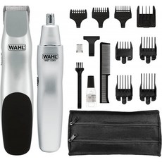 Wahl Groomsman 배터리로 수염 콧수염 코 트리머를 선명하고 손질하기 - 전문가가 사용하는 브랜드 -, 단일상품, 단일상품