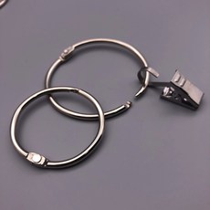로만셰이드 커튼 입구 오픈고리 롤커튼 고리 로마봉 집게 고리구멍, C10-63MM금속 고리+집게