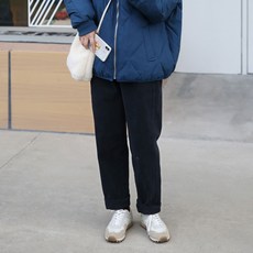 허리고무줄 캐주얼 여성 스트레이트 팬츠