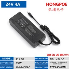 LED 스트립 조명용 충전기 컨버터 어댑터 전원 공급 장치 DC 5V 9V 12V 15V 18V 24V AC 100V-240V 1A 2A 3A 5A 6A 8A 10A, EU Plug, 09 24V 4A 96W, 1개