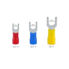 Y단자 포크단자 Y형 터미널 PG 절연 압착단자 Insulated Spade Terminal, S4-5 엘로우, 100개