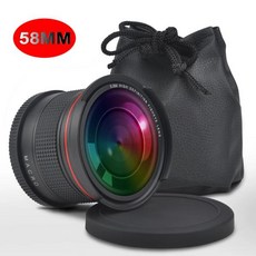 망원렌즈 58MM 0.35x Fisheye 와이드 앵글 (매크로 부분 포함) Canon EOS Rebel 70D 77D 80D 1100D 700D 650D 550D 300D T7