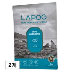 라포그 강아지 전연령용 리얼 인섹트 아이케어 소프트사료, 곤충, 1kg, 2개 - 라포그웨이트사료판매