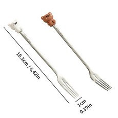 과일 포크 스테 디저트 케이크 만화 긴 손잡이 디너 커트레이 파티 식기류, 2. Fork BD 2pcs, 1개