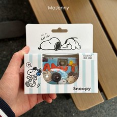 스누피 스누피 일회용 필름 카메라 Kodak 필름 학생 소녀를 위한 하이엔드 창의적인 생일 선물, 1개, (스누피)27편