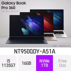 삼성전자 갤럭시북 프로360 NT950QDY-A51A [실버], 1TB, 16GB, 미포함