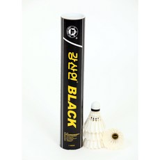 강산연 블랙(BLACK) 배드민턴 셔틀콕 거위털 12p, 블랙, 12개입, 1개