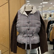 르샵 (( *멋스럽게 코디하기* 패딩조끼로 패피만들기 프러젝트!! )) 허리스트링 체크 패딩조끼