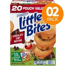 엔텐만 리틀 바이트 초콜릿 칩 머핀 936g 20개입 2팩 Entenmann's Little Bites Chocolate Chip Muffins 1.65oz. 20pk., 2개
