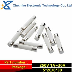 세라믹 퓨즈 튜브 퓨즈 튜브 250V 6x30mm 3A 4A 5A 6 3A 10A 3 15A 10A 15A 10, 2A 250V, 1개