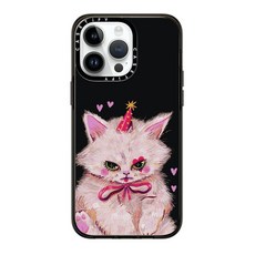 CASETiFY 아이폰 15 프로 맥스용 컴팩트 케이스 2X 군용 등급 낙하 테스트 1.2m4피트 보호 투명 블랙, iPhone 15 Pro Max (Clear Black, Clown Kitty