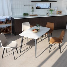 린백토리 포세린 세라믹 식탁 1400 통세라믹 4인용 식탁 테이블 의자 세트