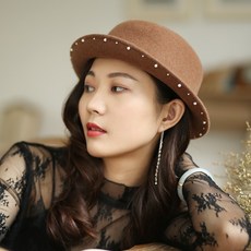 시 댄 카 이 사 햇 여자 호주 울 페 도 라 여성 순색 보온 패션 모자 모자 여자 가을 / 겨울 멜 란 지 55cm - 57cm