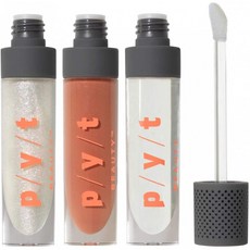 PYT Beauty Holiday Lip Gloss Gift Set Mauve Peach Clear & Iridescent Sparkle Shade 포함, 1